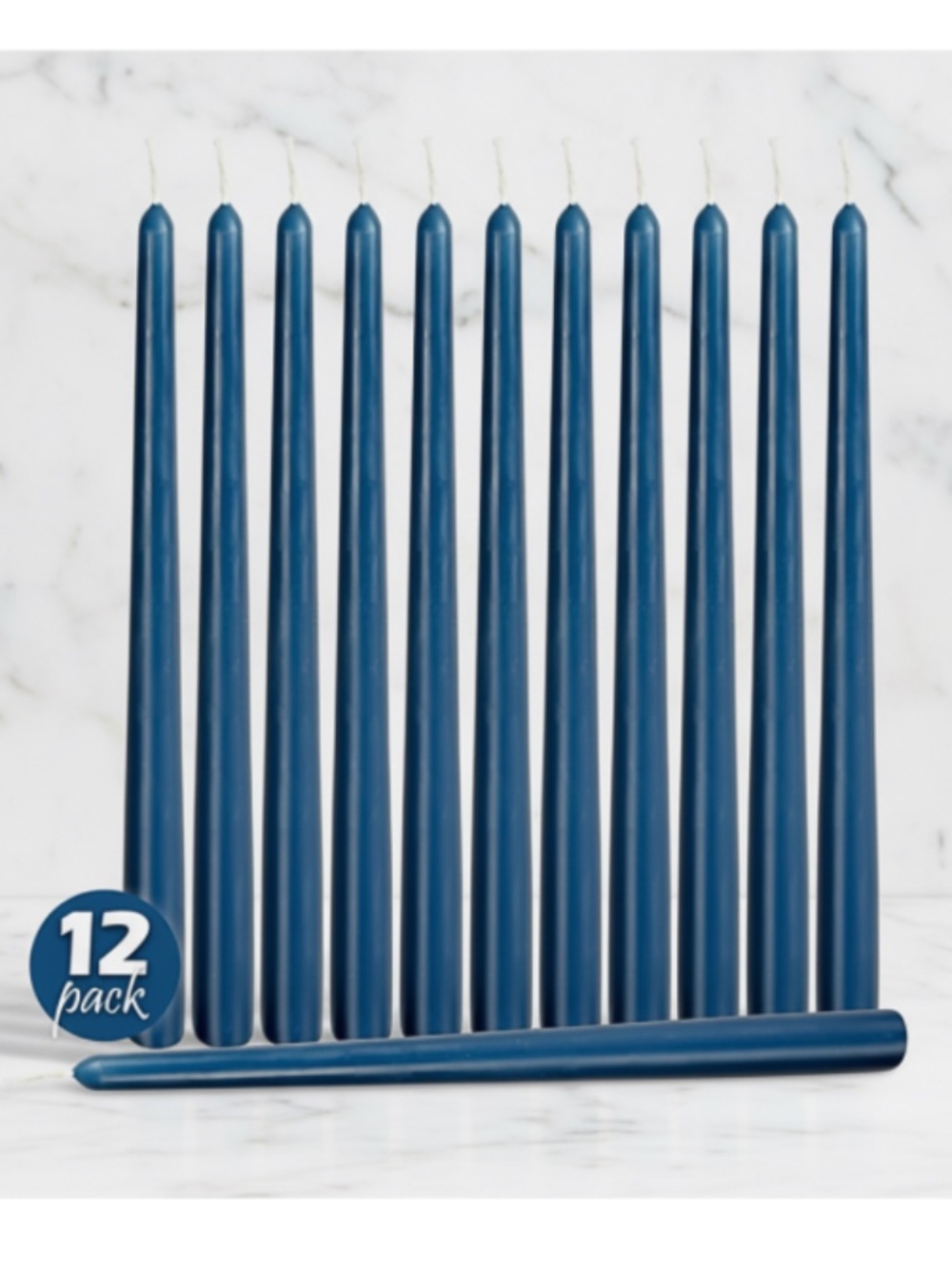 Box/12 Blue Taper Candles 10"H